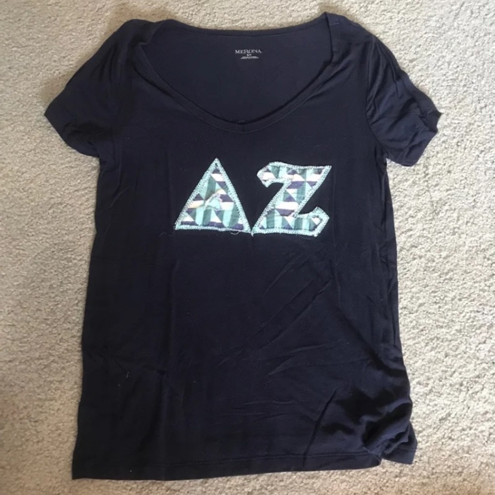 Dark Blue Delta Zeta Letters